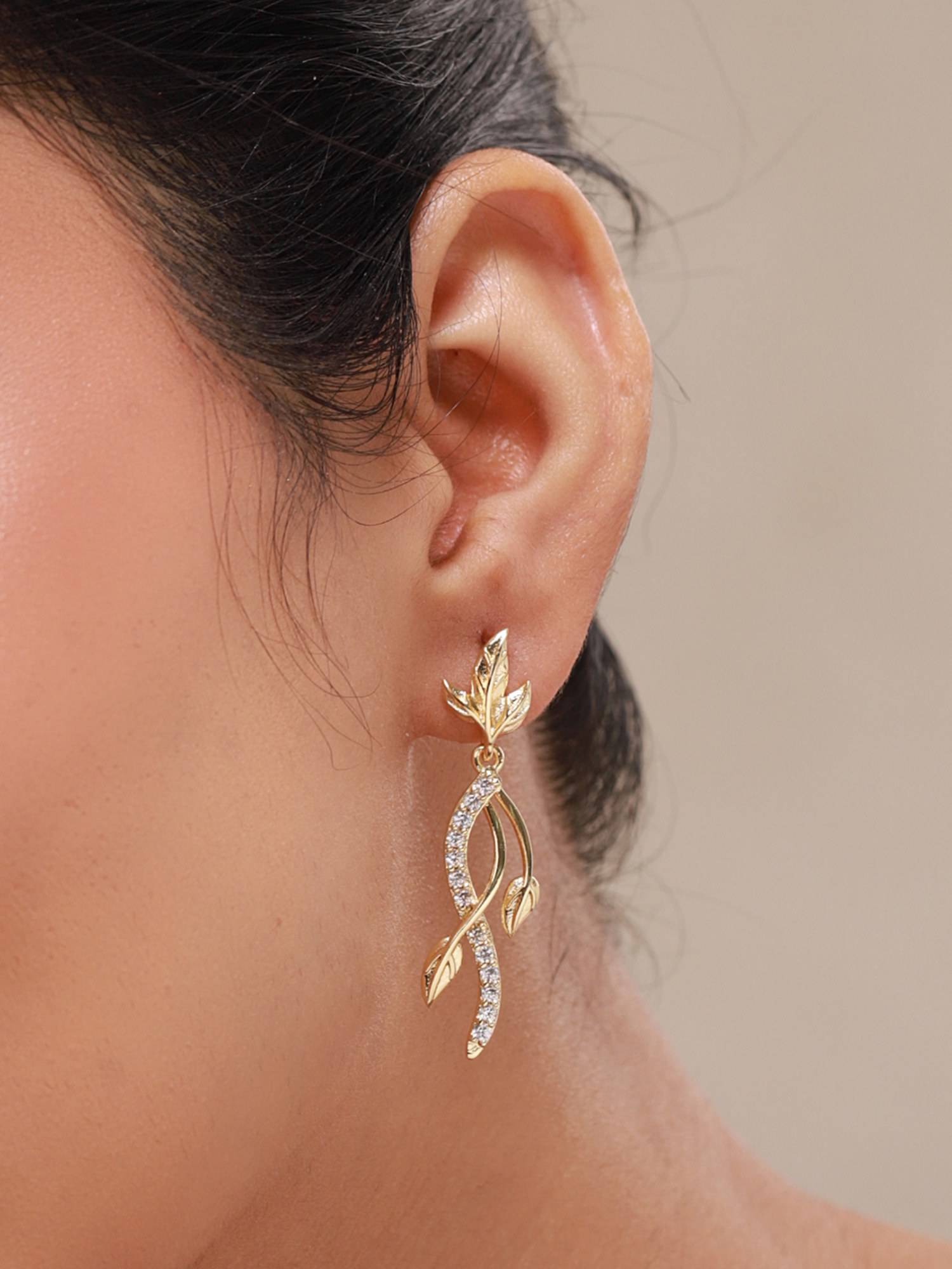 Voylla Leafy Affair Nivelle Dangle Earrings