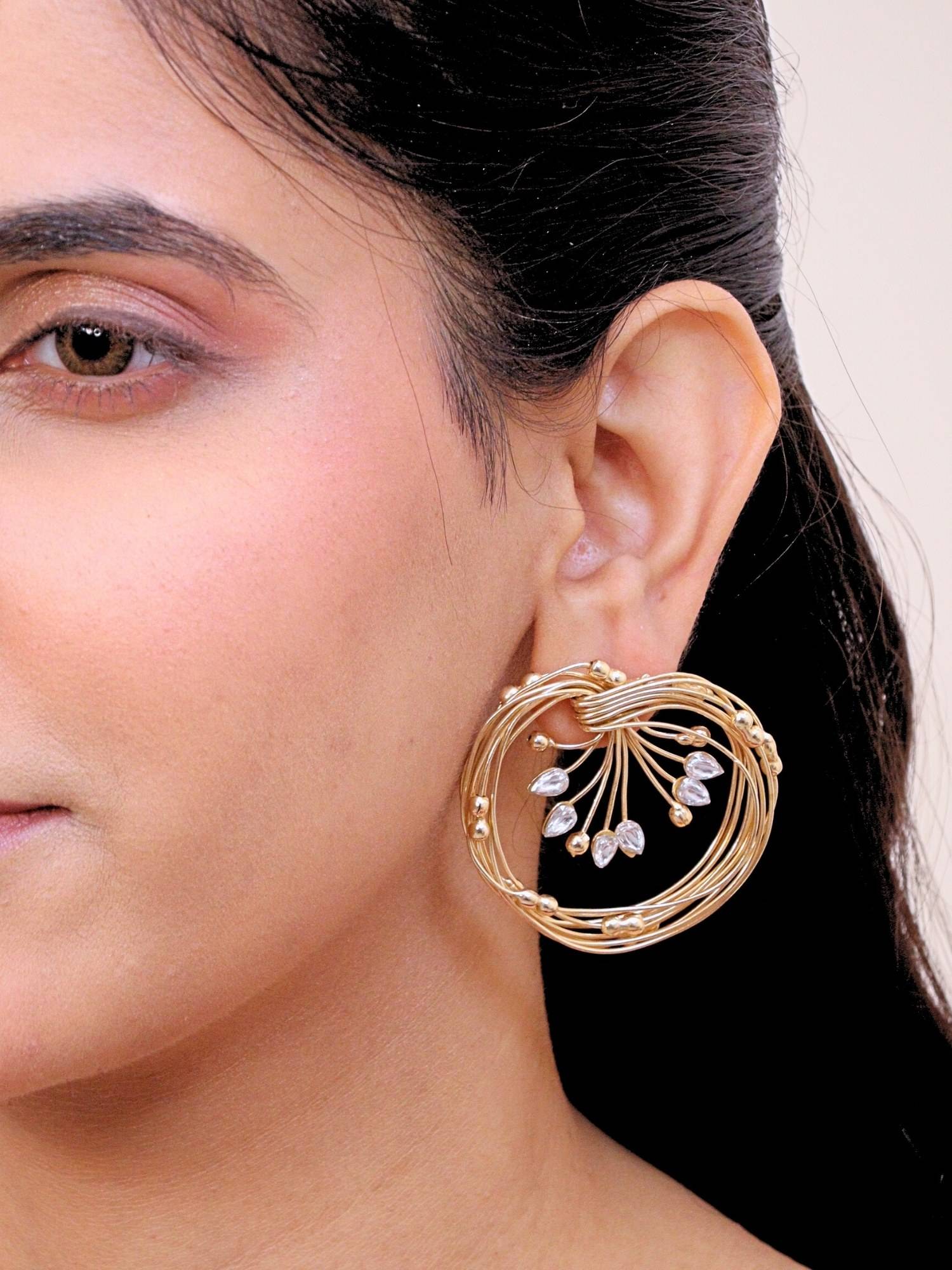 Viana Jewels 18K Gold Plated Jahanara Brass Earrings