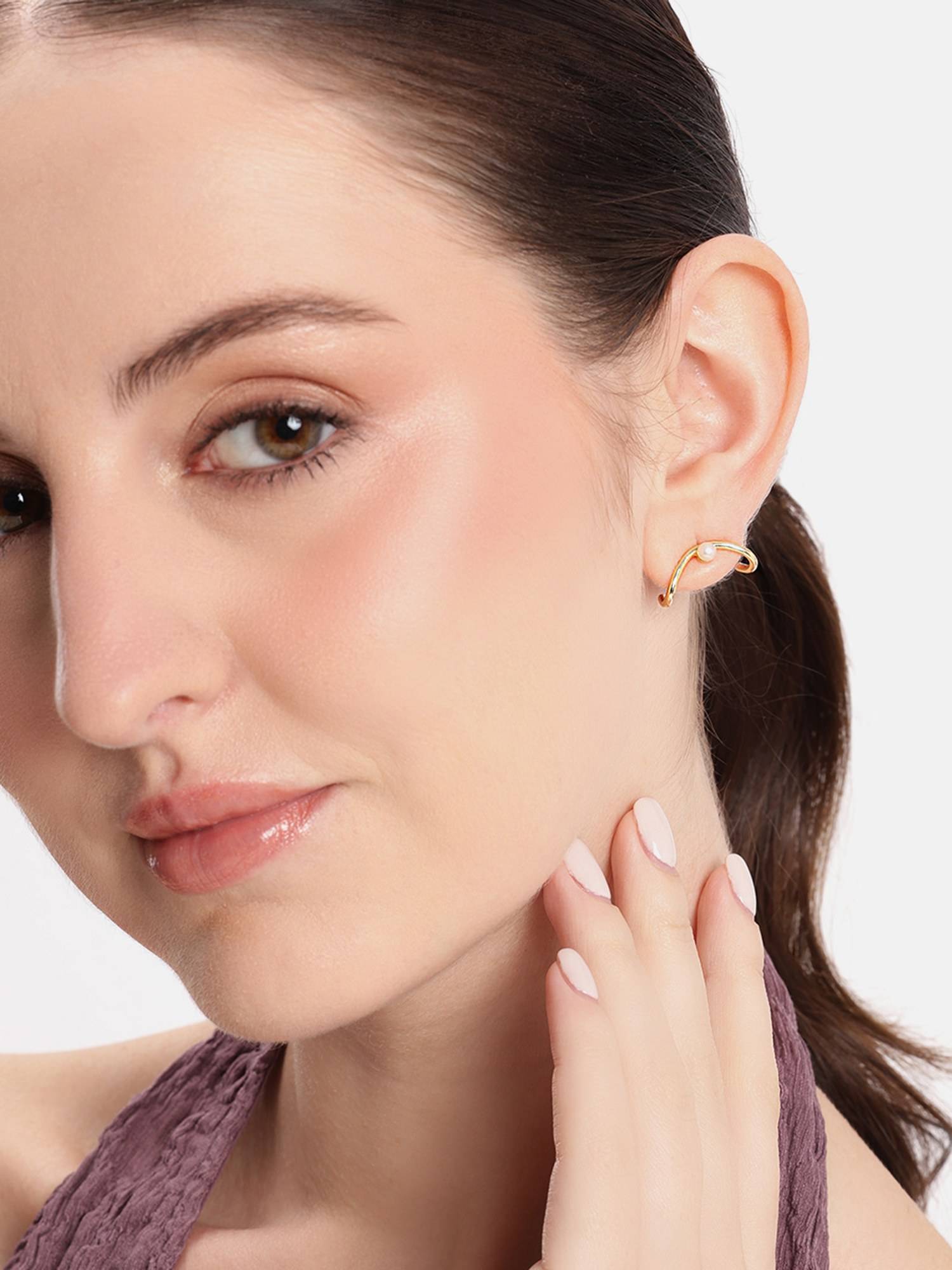 Carlton London 18K Gold Plated Ear Cuffs