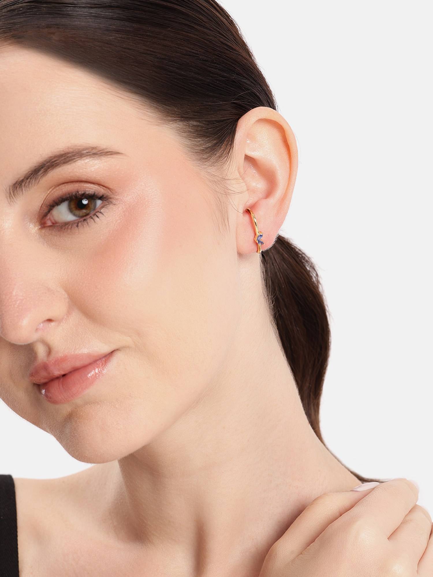 Carlton London 18K Gold Plated Ear Lobe Cuffs