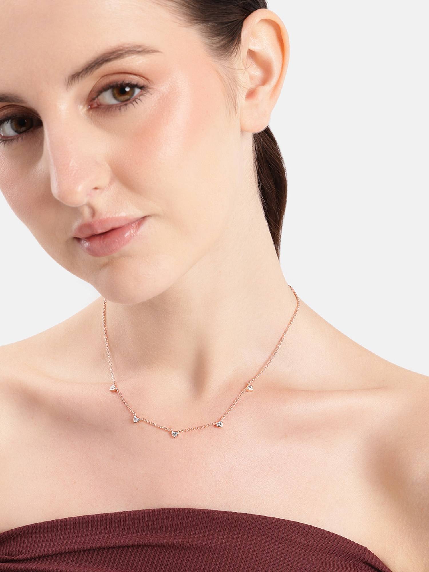 Carlton London 18K Rose Gold Plated Necklace