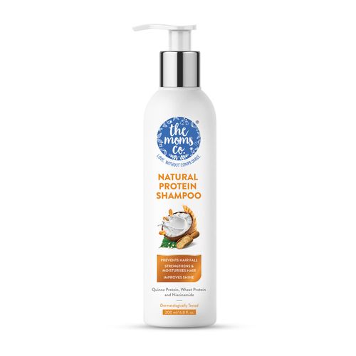 The Moms Natural Protein Shampoo with Hydrolyzed Silk Wheat Proteins,  Controls Hair Fall