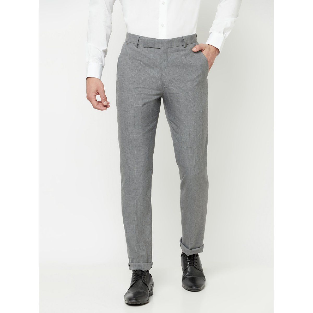 Buy Cantabil Beige Regular Fit Self Pattern Flat Front Trousers for Mens  Online @ Tata CLiQ