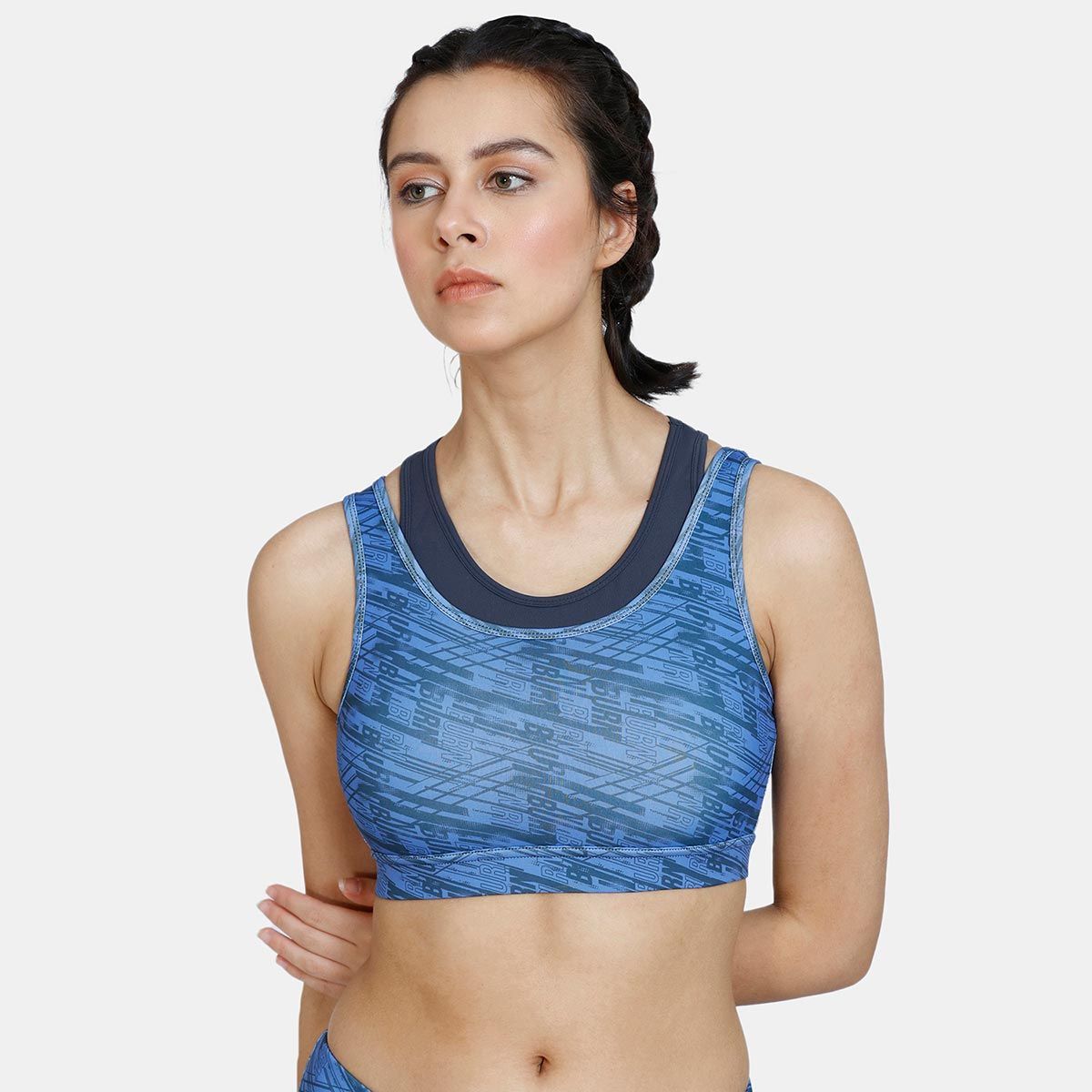Buy Zivame Sports Bra With Removable Padding - Blue Online