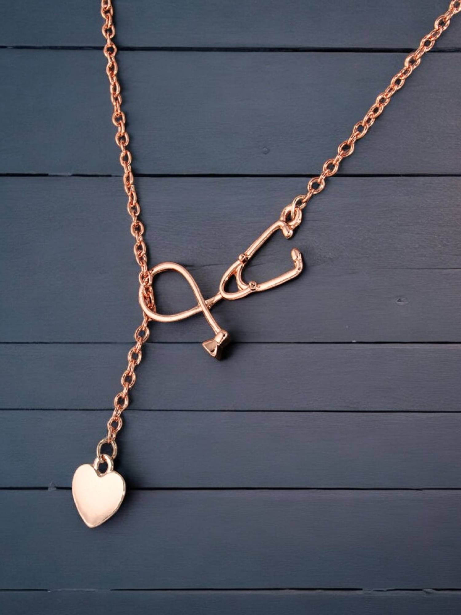 Fabula Gold Tone Love Doctor Lariat Fashion Necklace