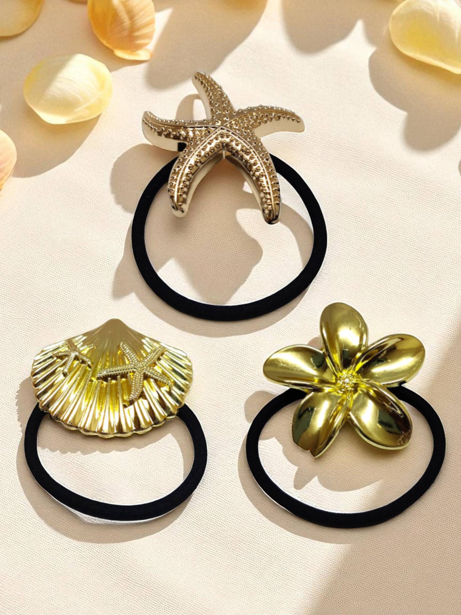 Fabula Ocean Theme Gold Rubber Band (Pack of 3)