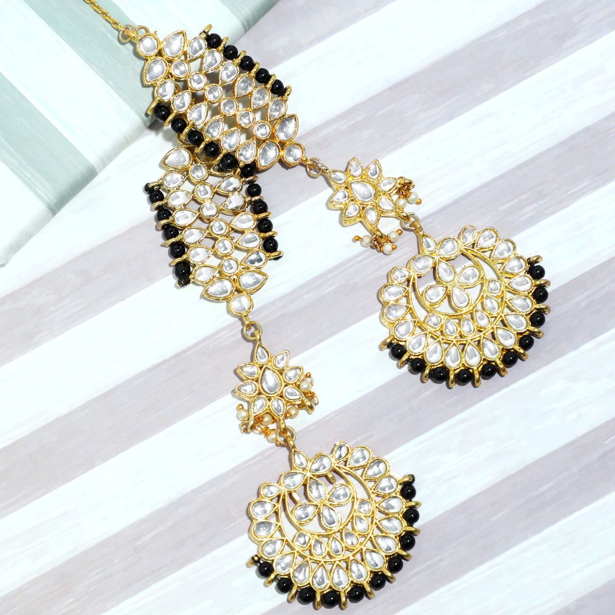 Flipkartcom  Buy Aadiyatri Dazzling Stone Studded Stud Earrings for women  SAHARA Beads Brass Jhumki Earring Online at Best Prices in India