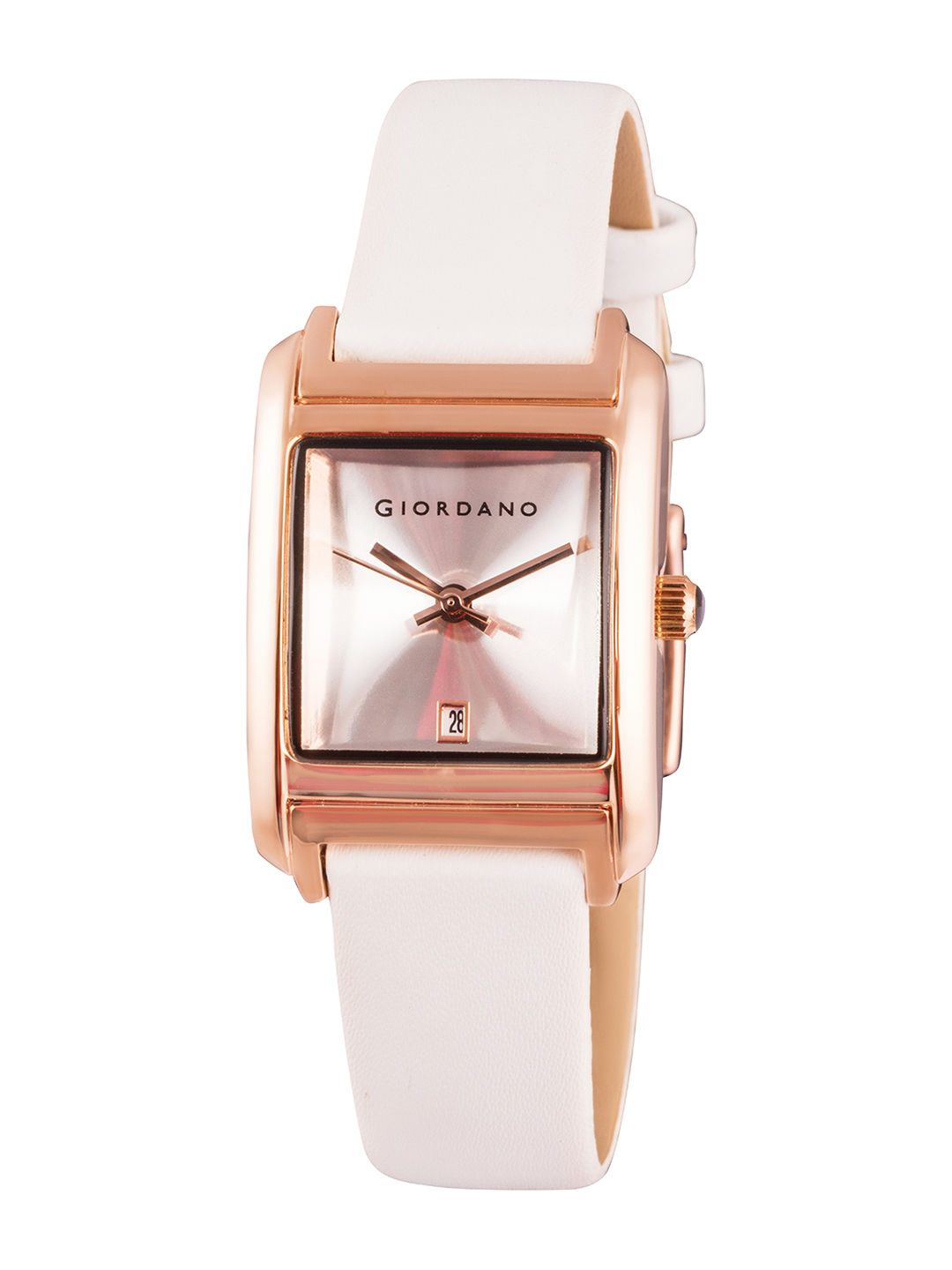 Giordano Analogue Rose Gold Colour Women's Watch With White Band Buy