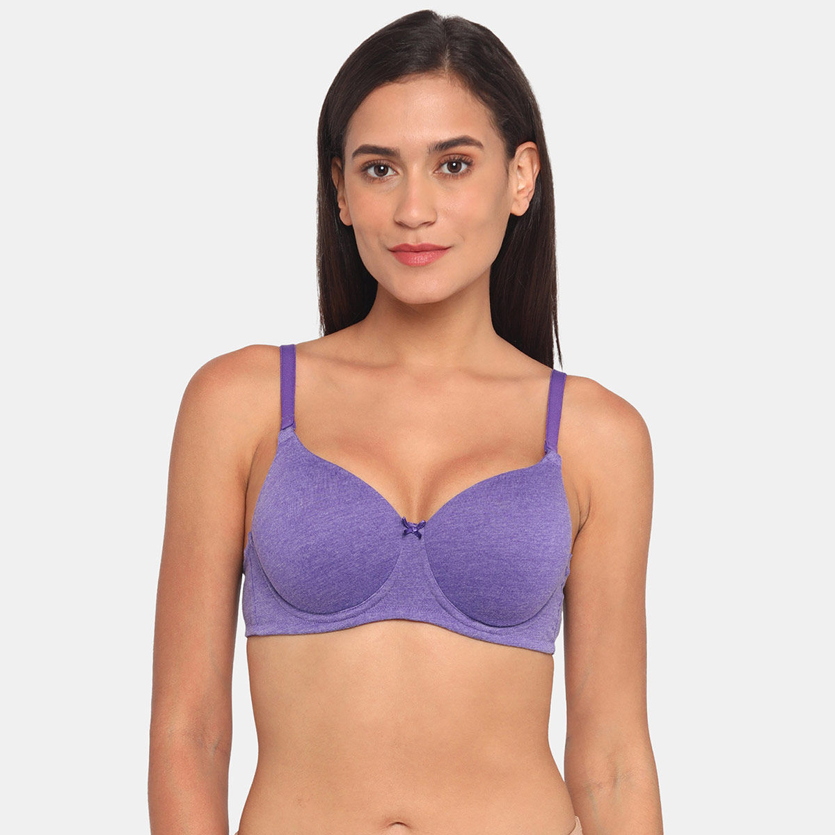 Buy Zivame Rosaline Padded Wired 3/4th Coverage T-Shirt Bra -Beetroot  Purple online