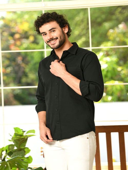 Casual Shirt Black And Green Dress Shirt HONNETE Mens Dark Green