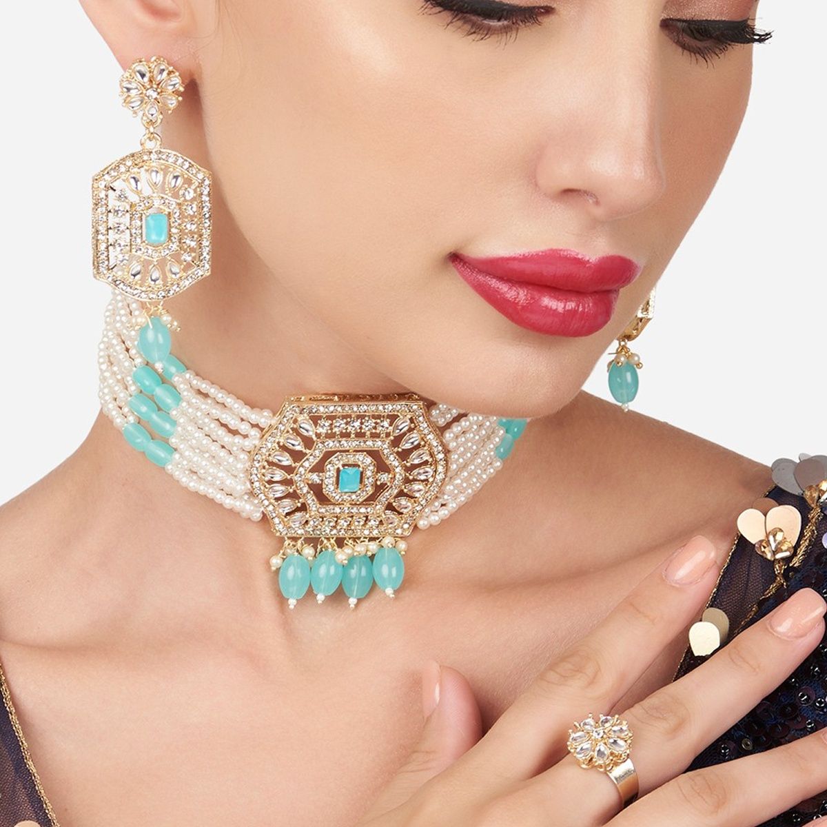 maytry Turquoise 3pcs Set - a Turquoise Necklace a India | Ubuy