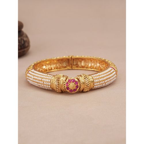 Buy Smars Jewelry Gorgeous Gold Plated Pearl Openable Kada Online