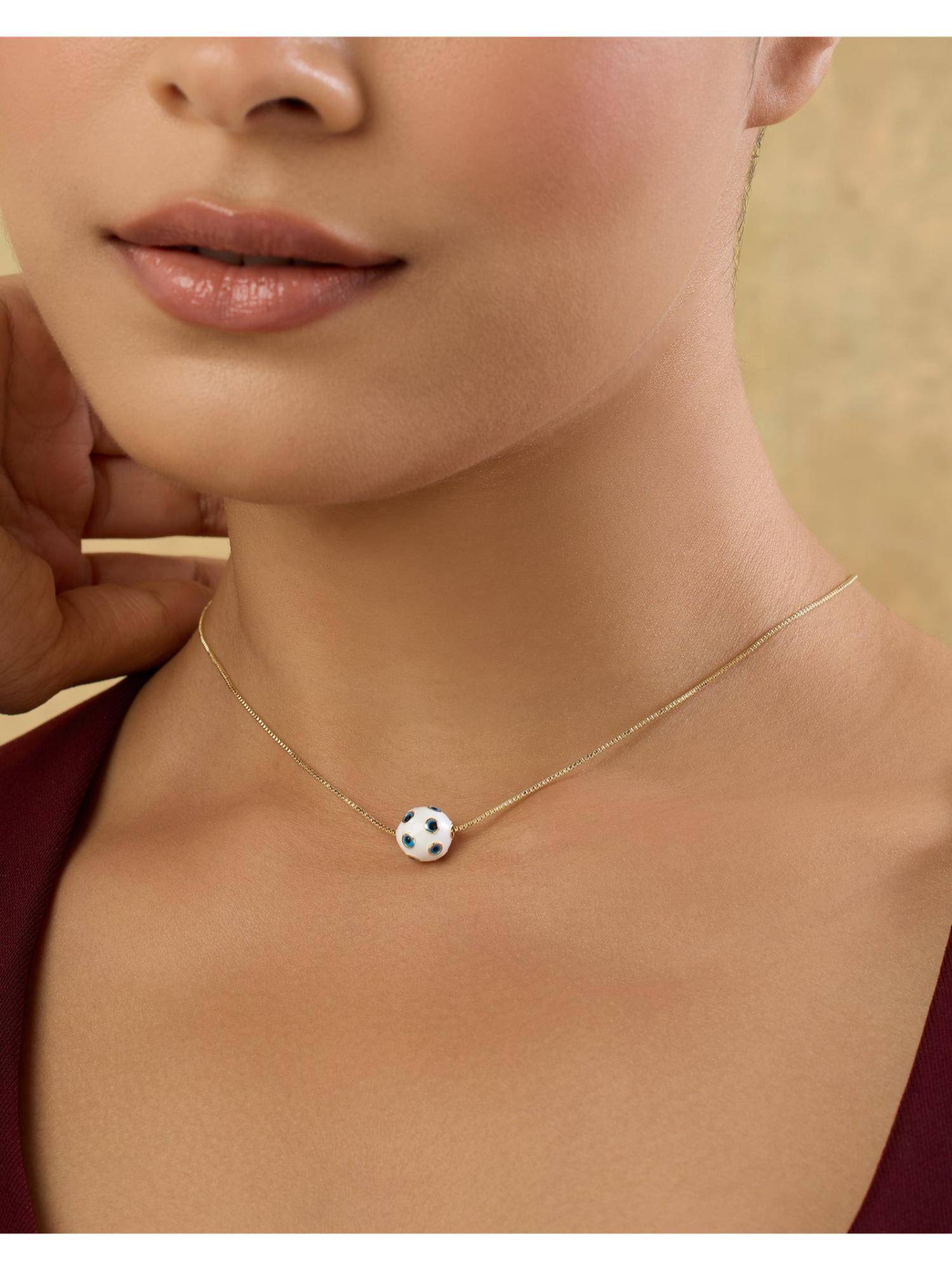 Indinoor White Solene Everyday Pendant Necklace