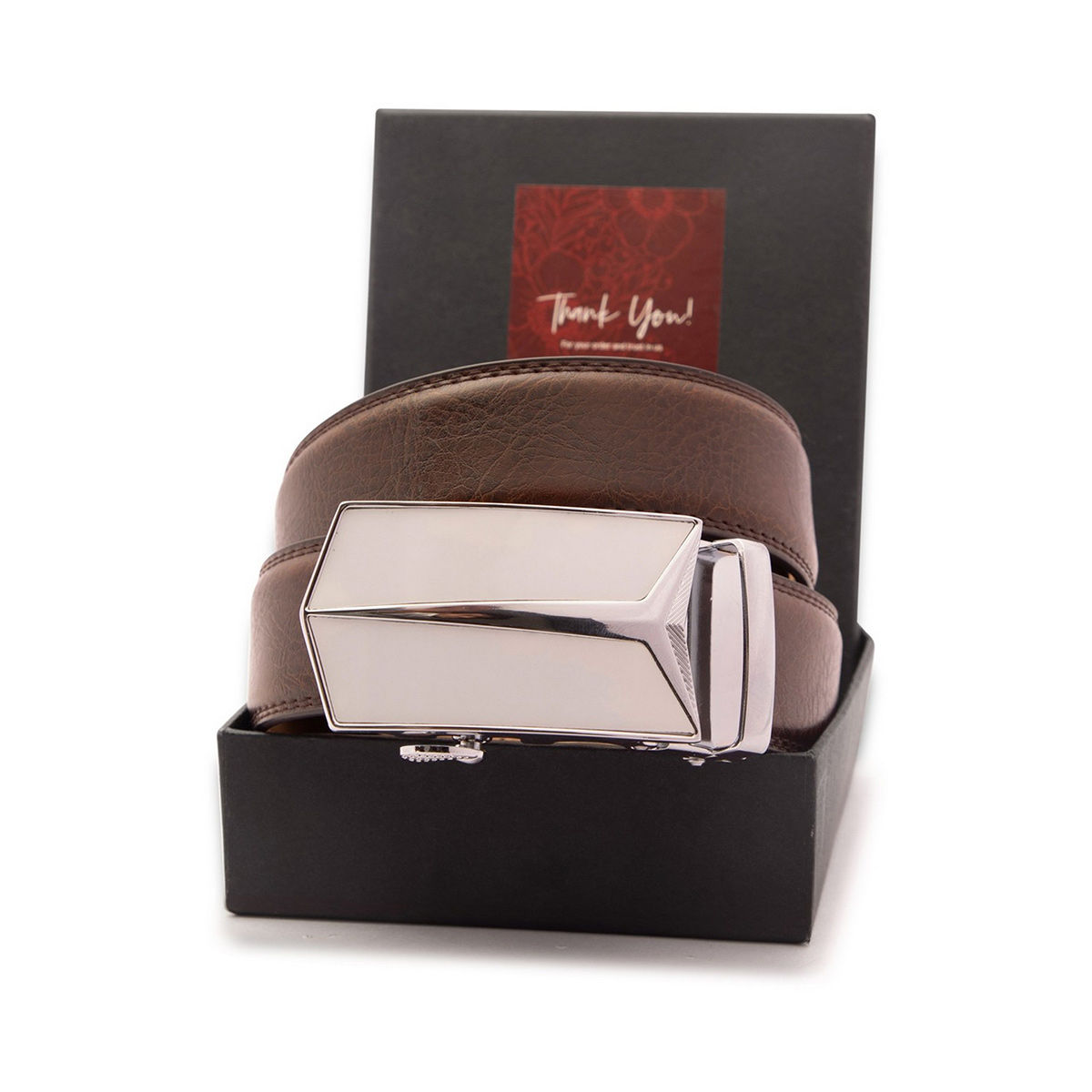 BANGE Brown Mens Genuine Leather Belt 
