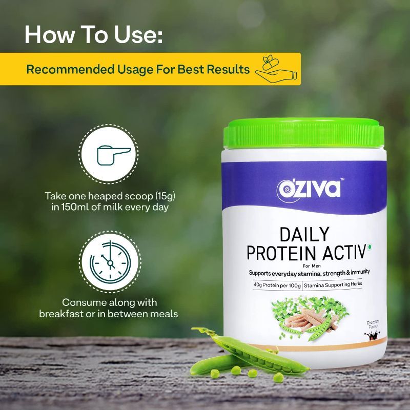Oziva Daily Protein Activ For Men With Clean Whey Protein For Stamina