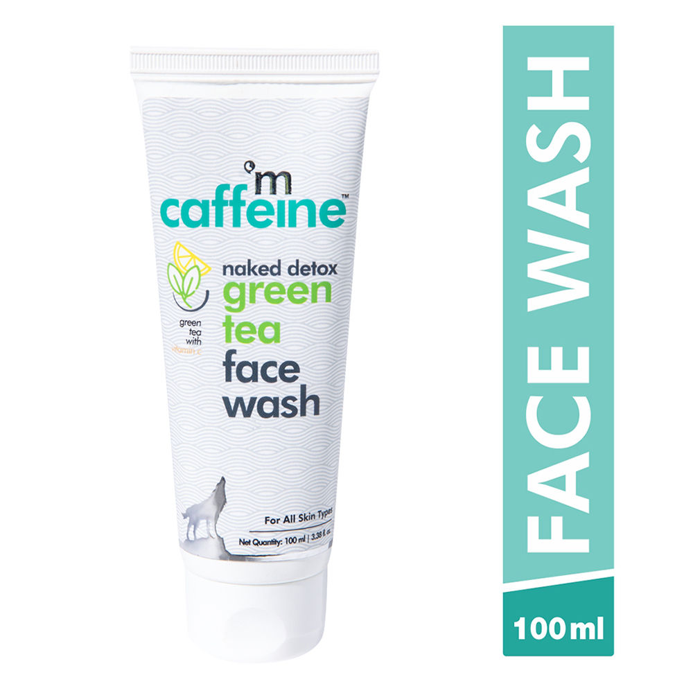 MCaffeine Vitamin C Green Tea Face Wash with Hyaluronic Acid Dirt Removal Soap Free Face