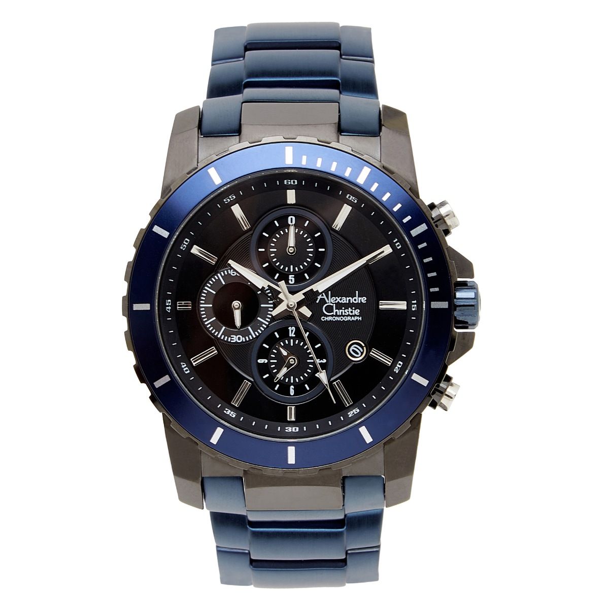 Buy Alexandre Christie 6141MCBURBU Chronograph Watch with Metal Strap |  Blue Color Men | AJIO LUXE
