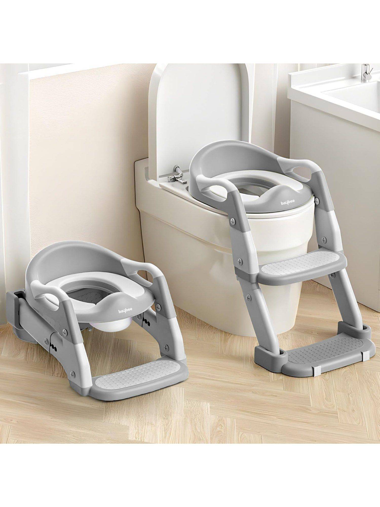 BAYBEE Grey 3-In-1 Baby Potty Seat With Ladder For Kidsbaby Potty Chair Ladder