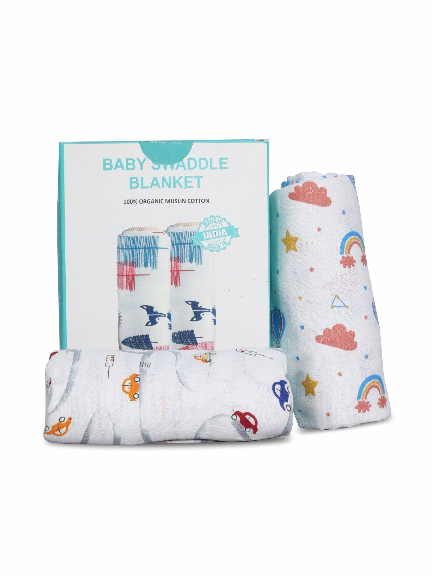 Motherly Multi-Color Cotton Muslin Baby Swaddle