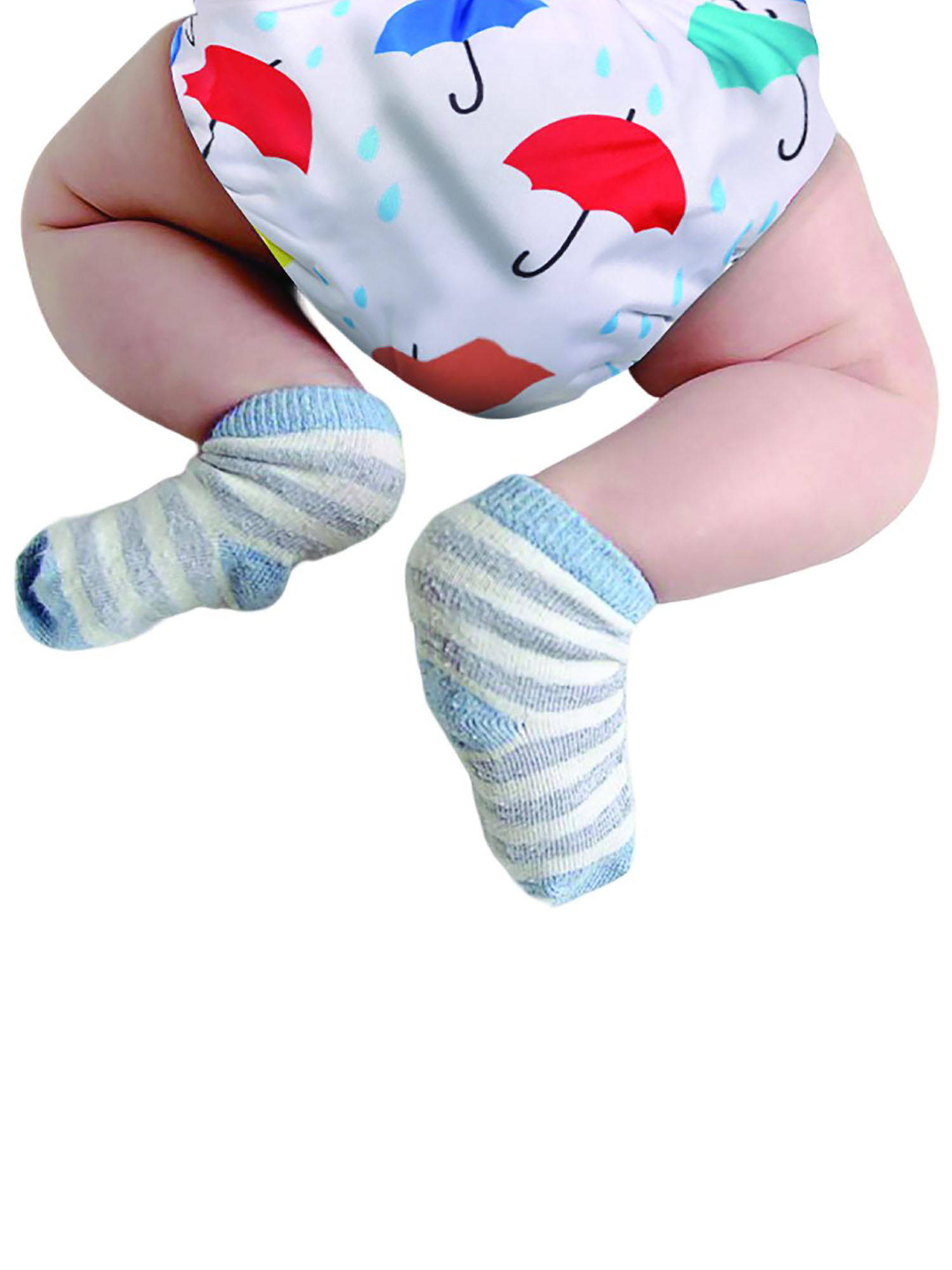 Polka Tots Reusable & Washable Cloth Diapers With 5 Layers Bamboo Insert & Snap Buttons-Umbrella