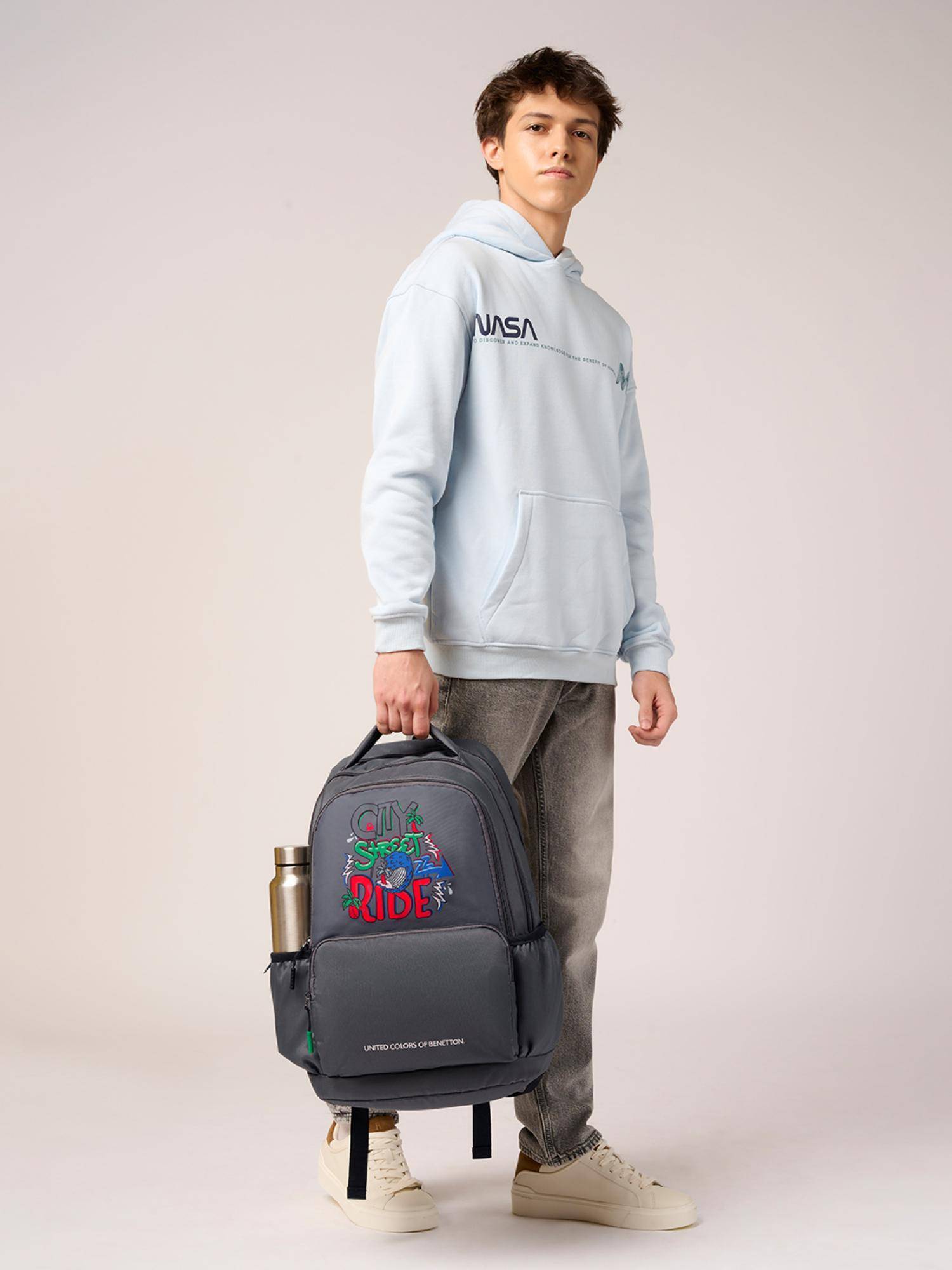 United Colors of Benetton Unisex Backpack Rider - Grey