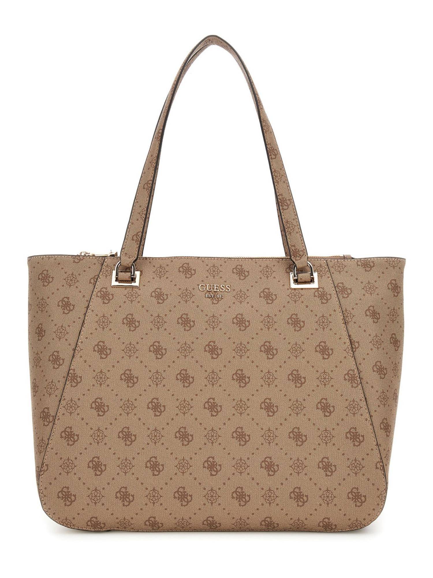Guess Beige Printed Calebra Tote Bag