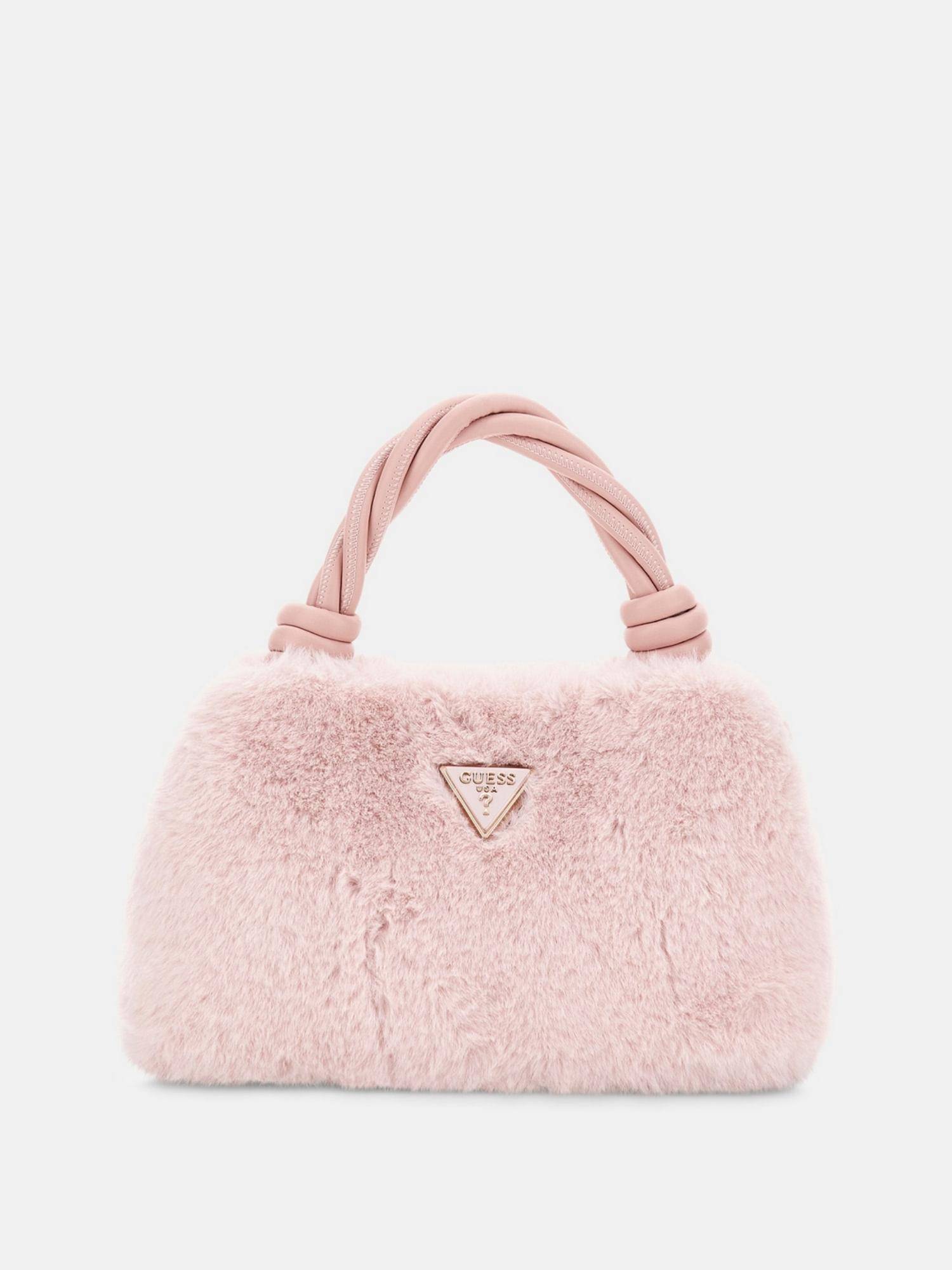 Guess Pink Solid Shaida Top Handle Crossbody Bag with Detachable Strap
