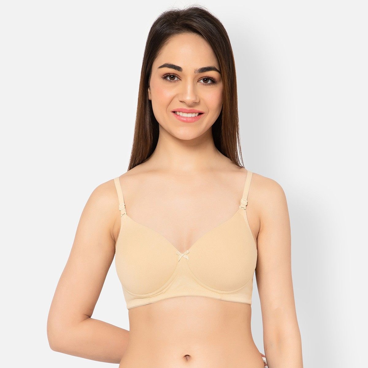 Buy Clovia Cotton Spandex Solid Padded Demi Cup Wire Free Everyday Bra