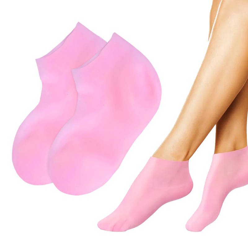 Matra Moisturising Silicone Socks for Soft Feet - Repair Cracked Heels, Dry & Callused Foot Spa Mask