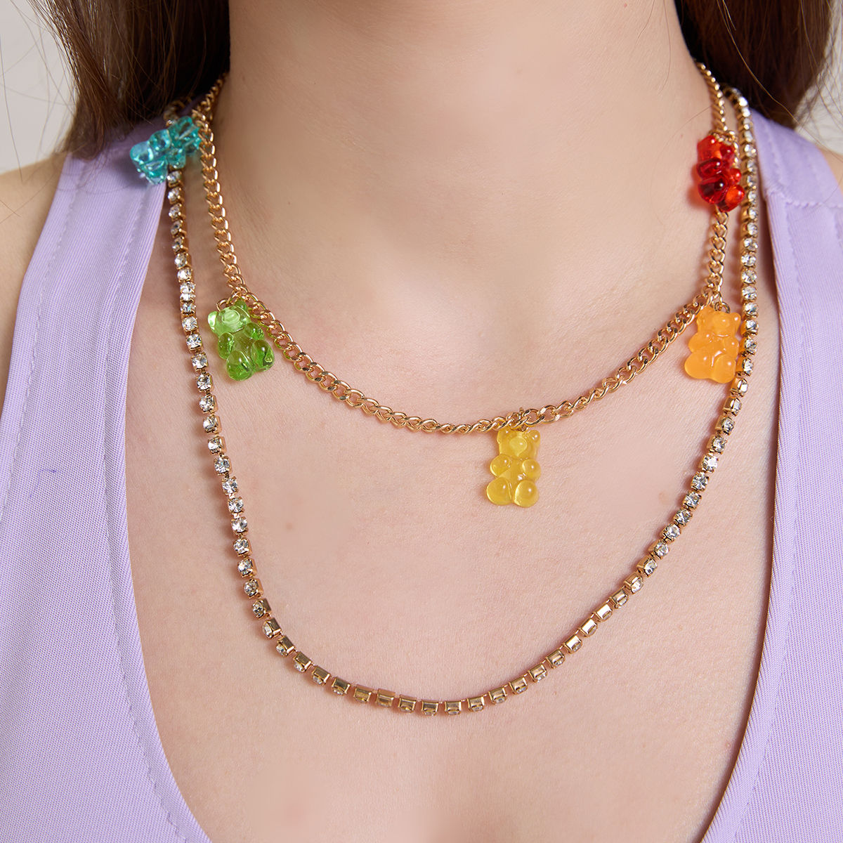 Buy Odette Coloured Rhinestone Necklace Online