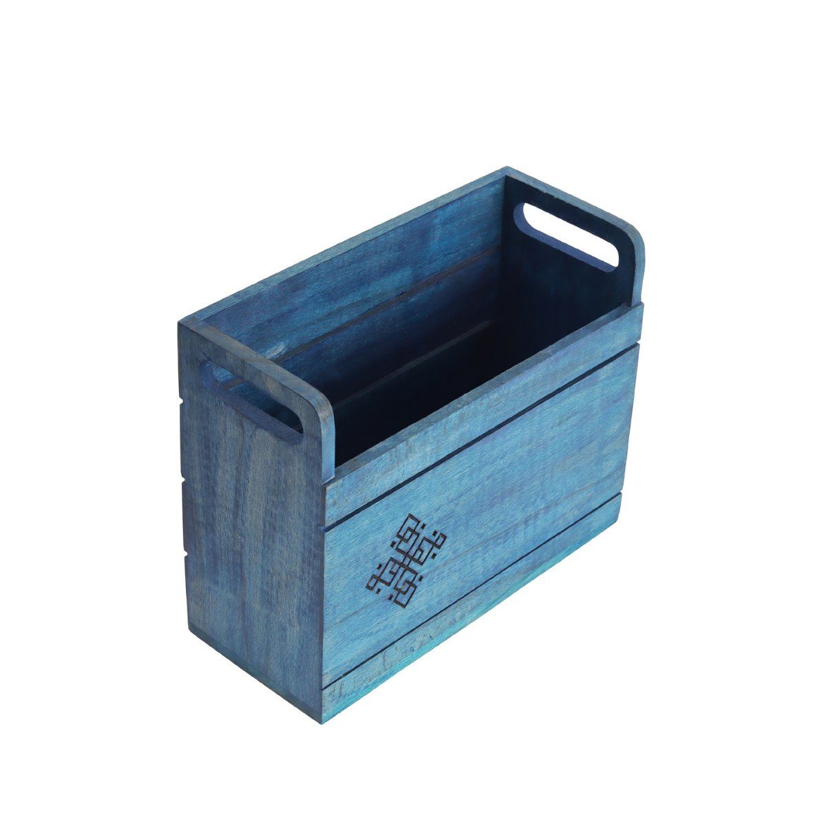 Buy VarEesha Distress Blue Beech Wood Magazine Holder Paper Holder Online