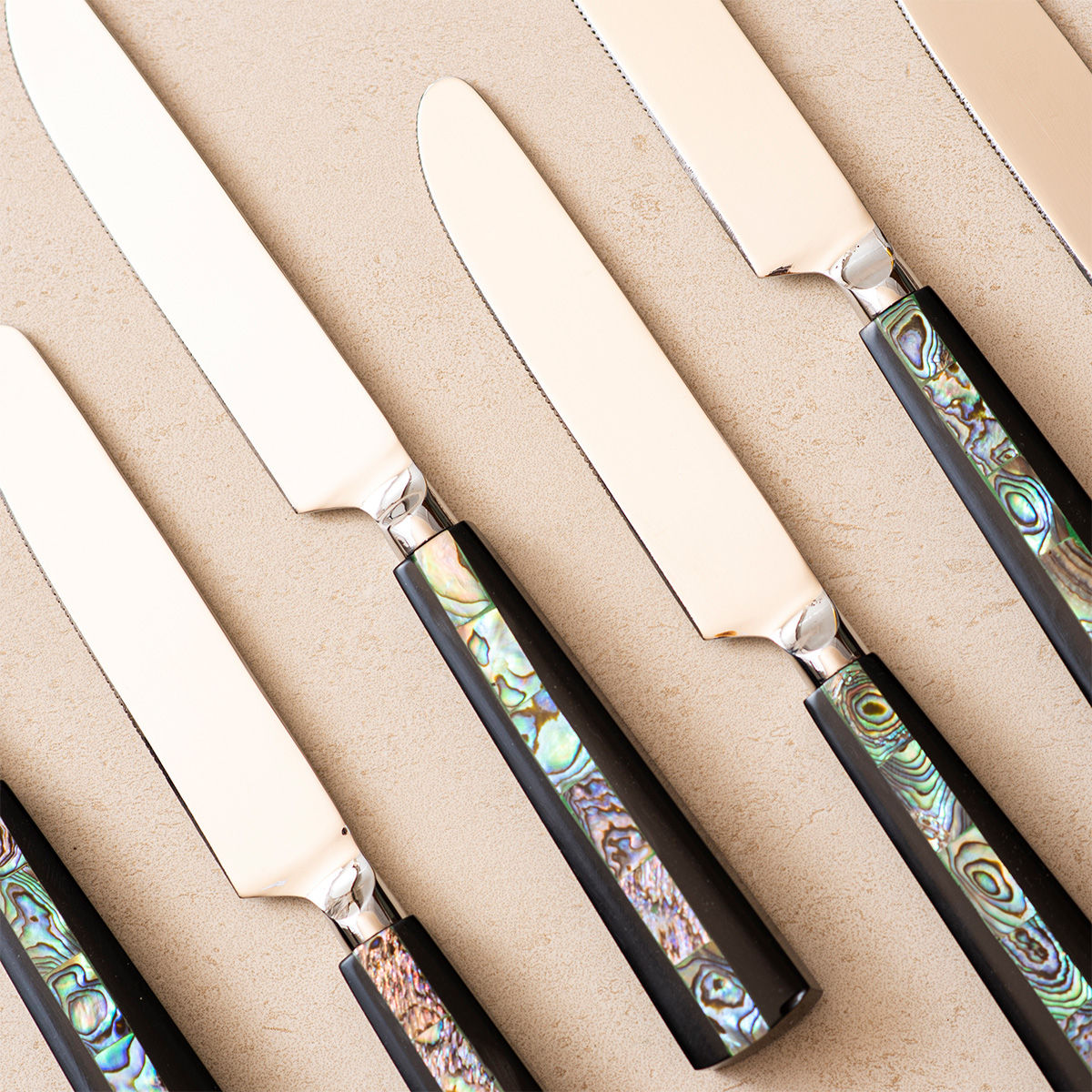 The Decor Remedy All Purpose Knives -Set of 6 - Semi Precious Abalone ...