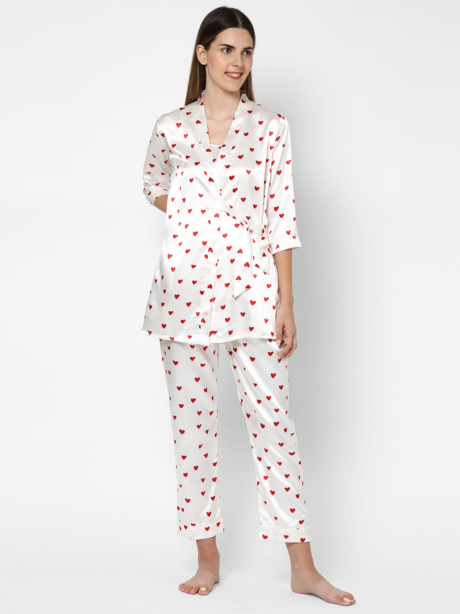 red sleepwear ladies