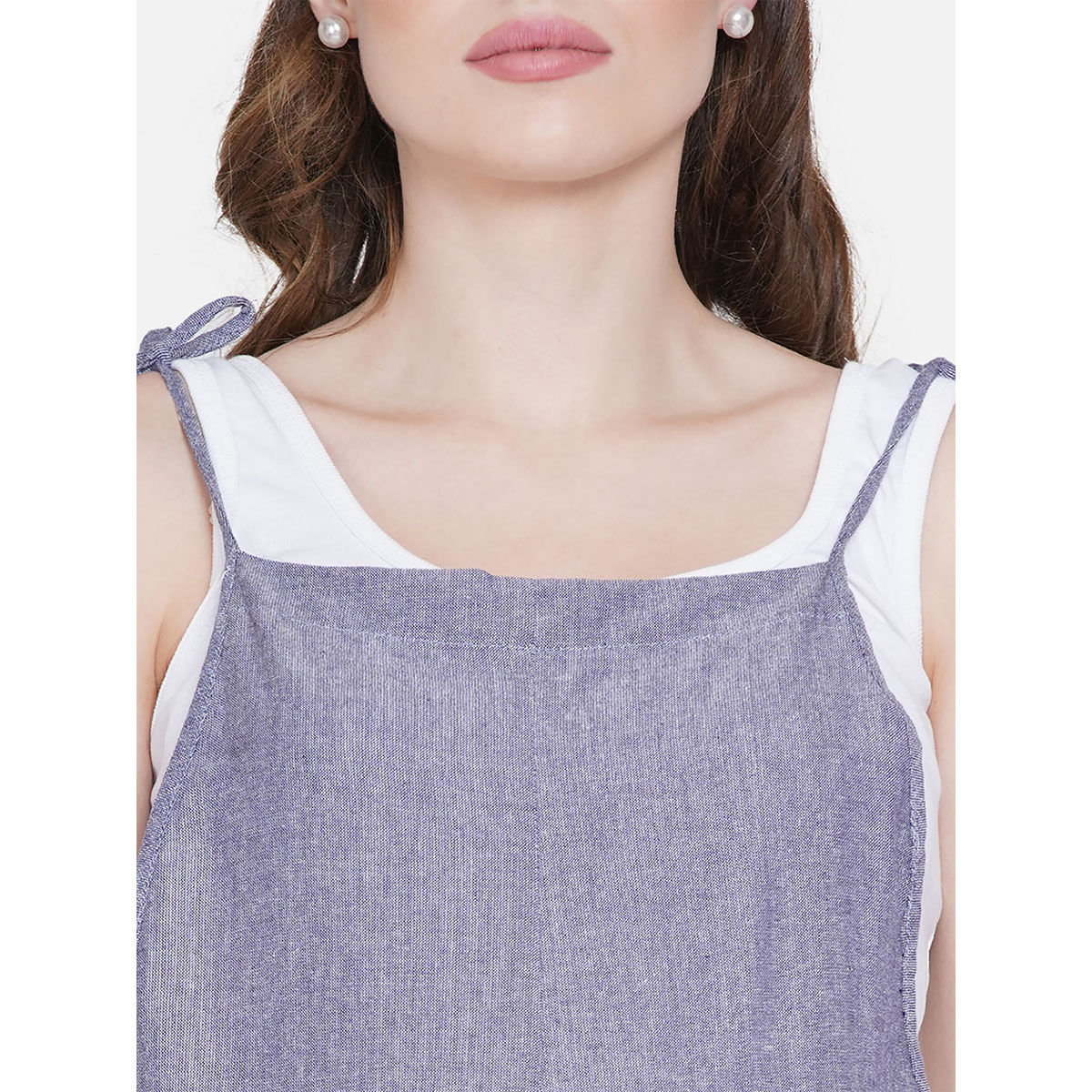 Mine4Nine Womens Maternity Solid Grey Chambray Dungaree Buy Mine4Nine