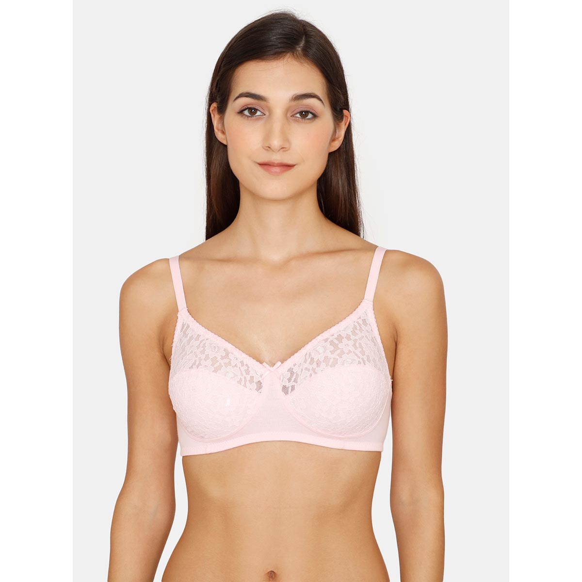 Rosaline Everyday Double Layered Non Wired 3/4th Coverage Lace Bra