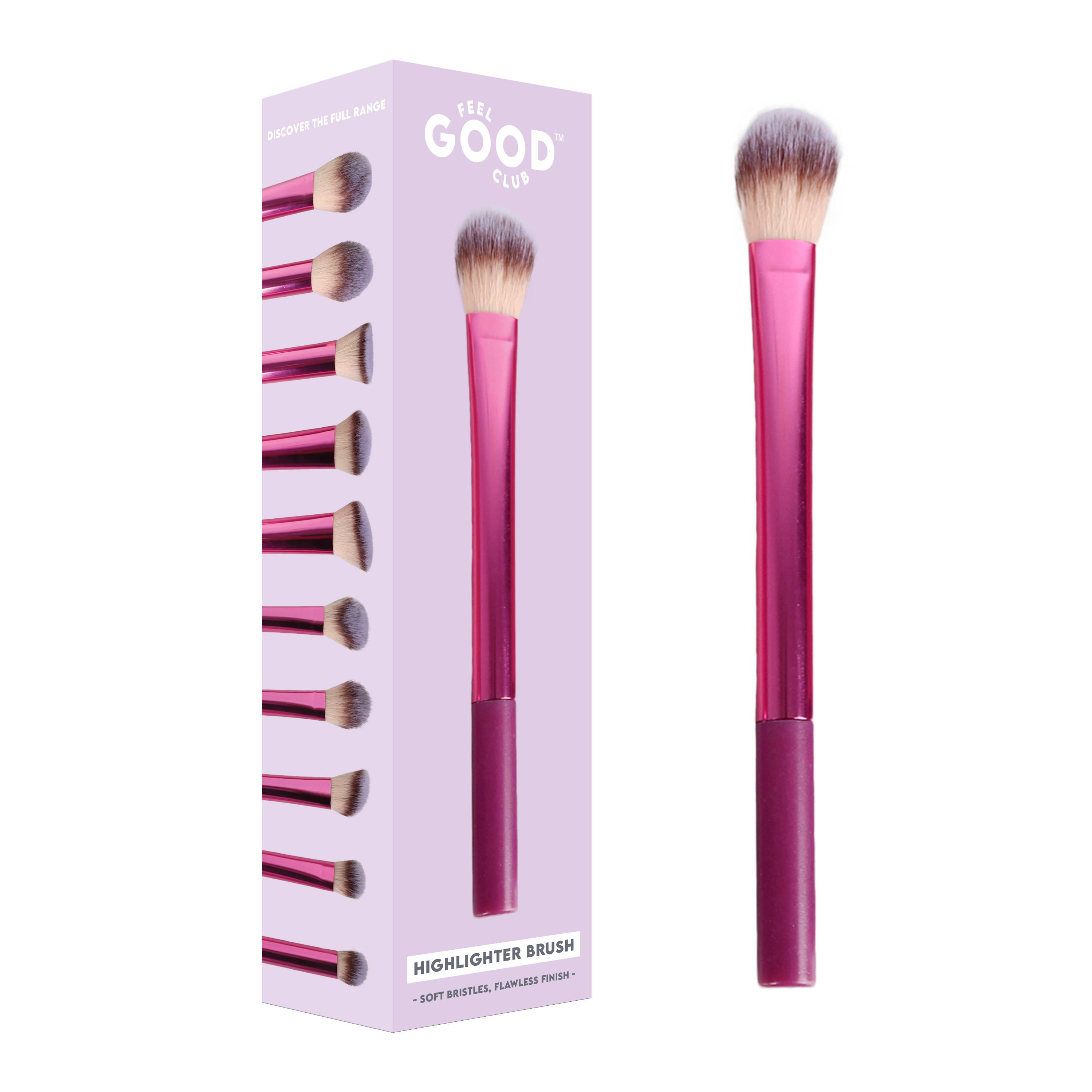 Feel Good Club Highlighter Brush For Liquid Powder & Stick Illuminator Glow Strobe Cream Face Makeup