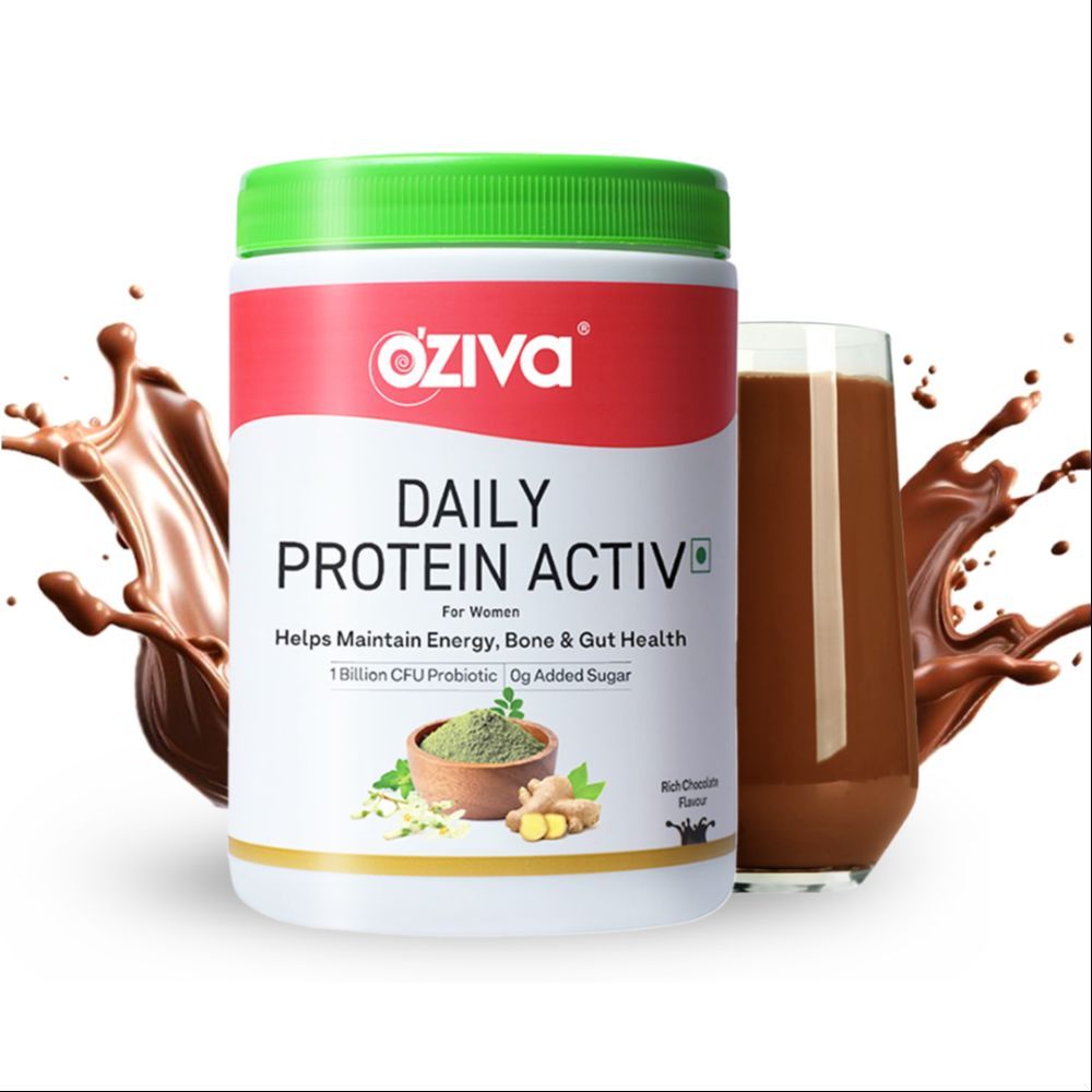 Oziva Daily Protein Activ For Women With Clean Whey Protein, Multivitamins & Probiotics