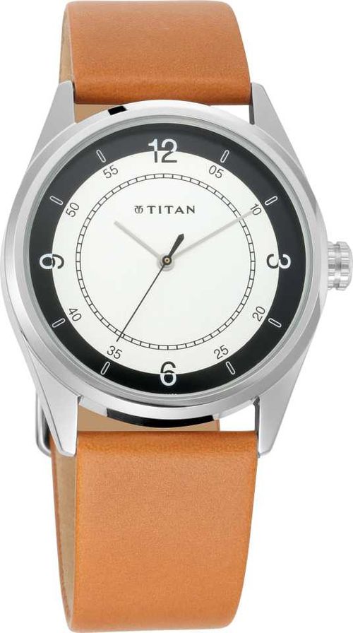 Buy Titan Workwear Watch With White Dial Leather Strap Online