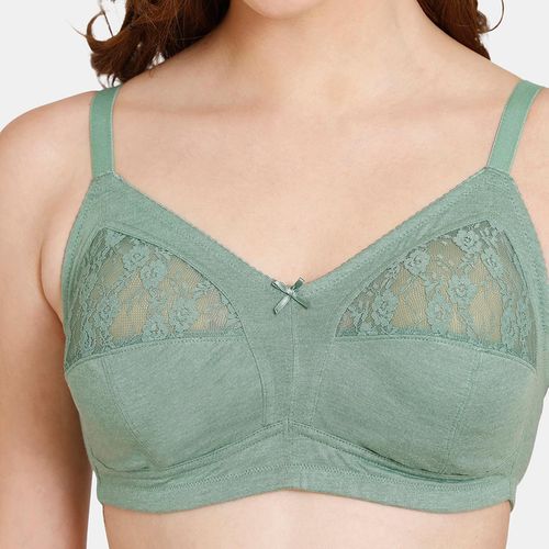 Buy Women's Zivame Lace Non-Wired Hook and Eye Closure Super Support Bra  Online