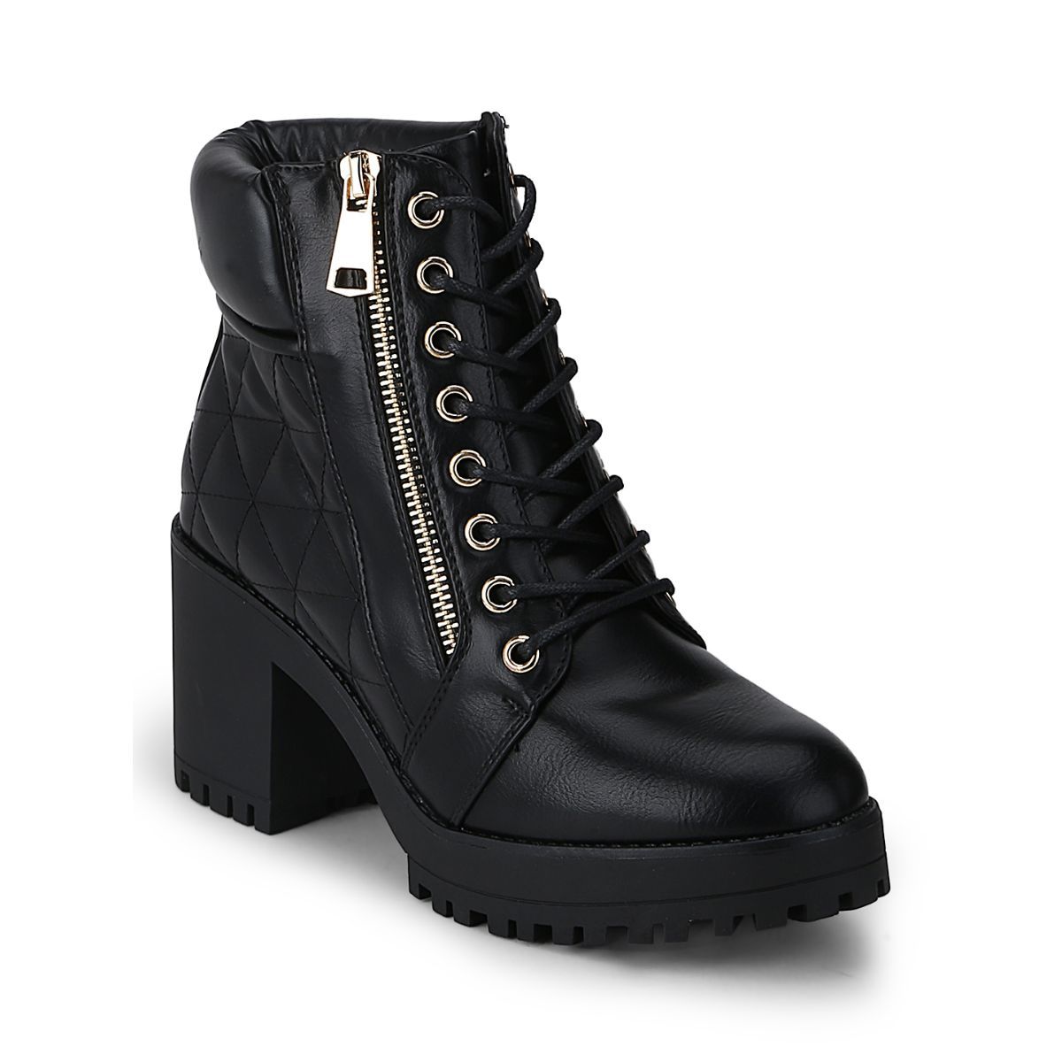 block heel biker boots