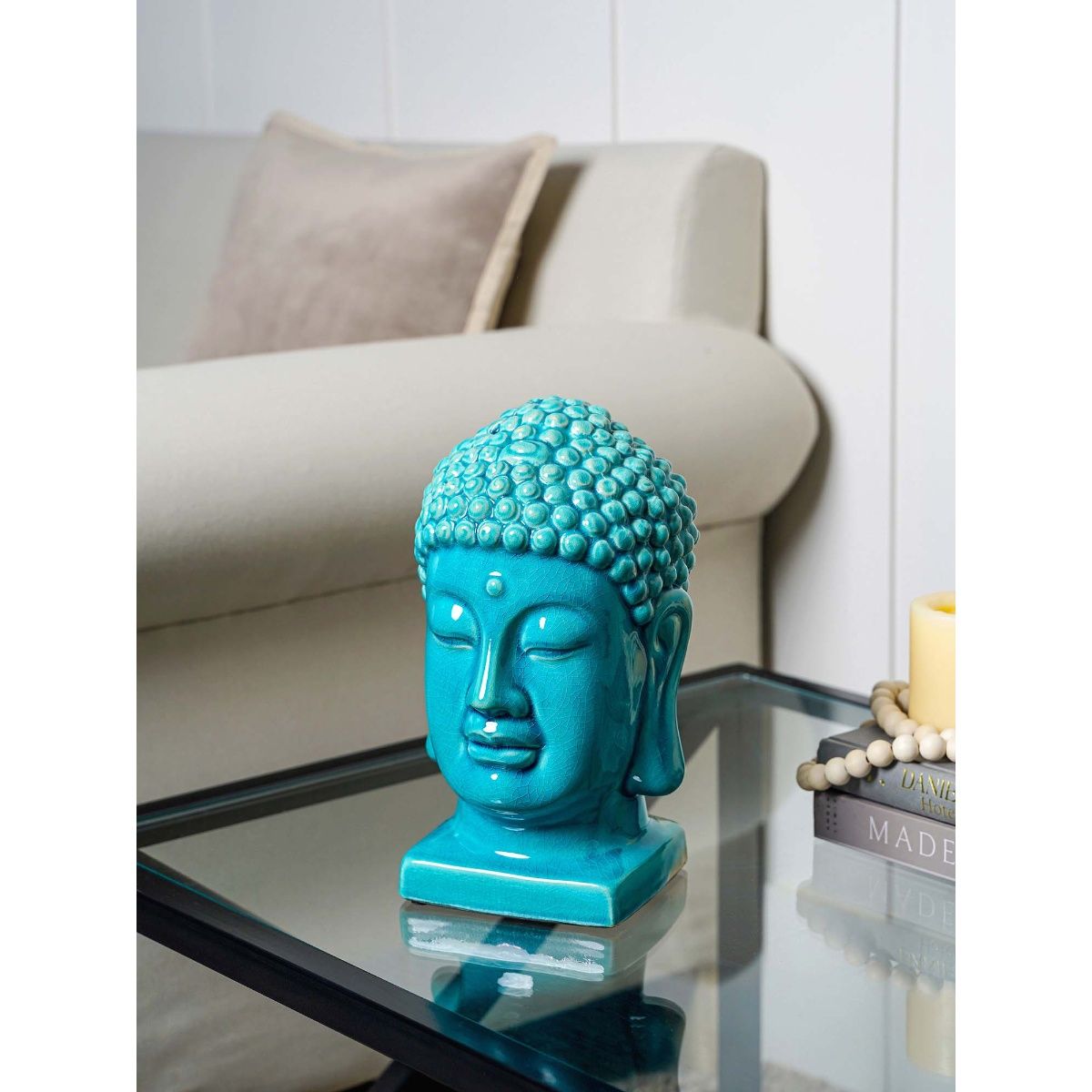 Pure Home + Living Large Blue Buddha Head Buy Pure Home + Living Large