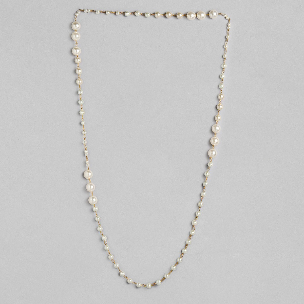Buy Zaveri Pearls Set of 2 Long Pearls Chain Contemporary