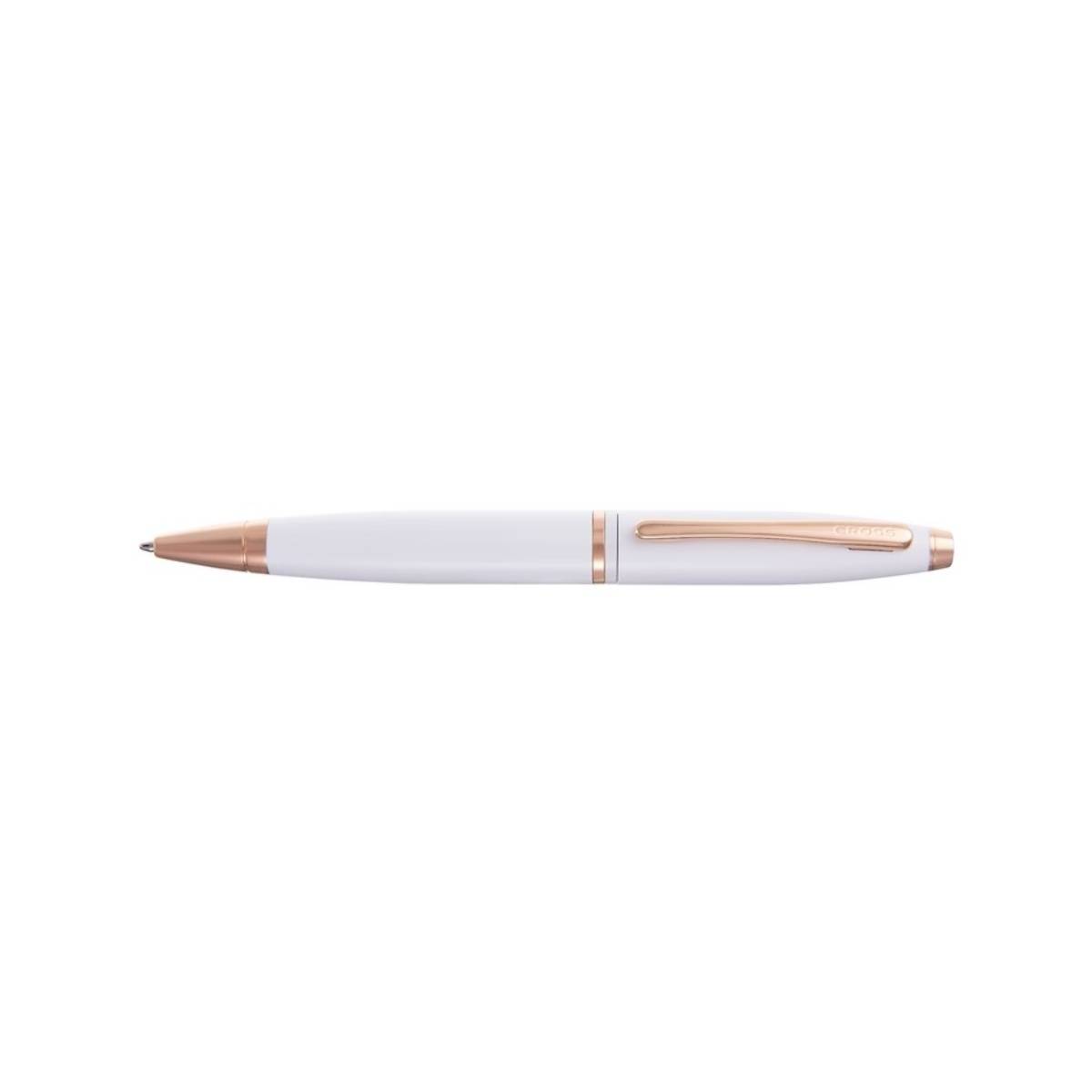 Cross Calais White Lacq W Chrome Appts Ballpoint Pen