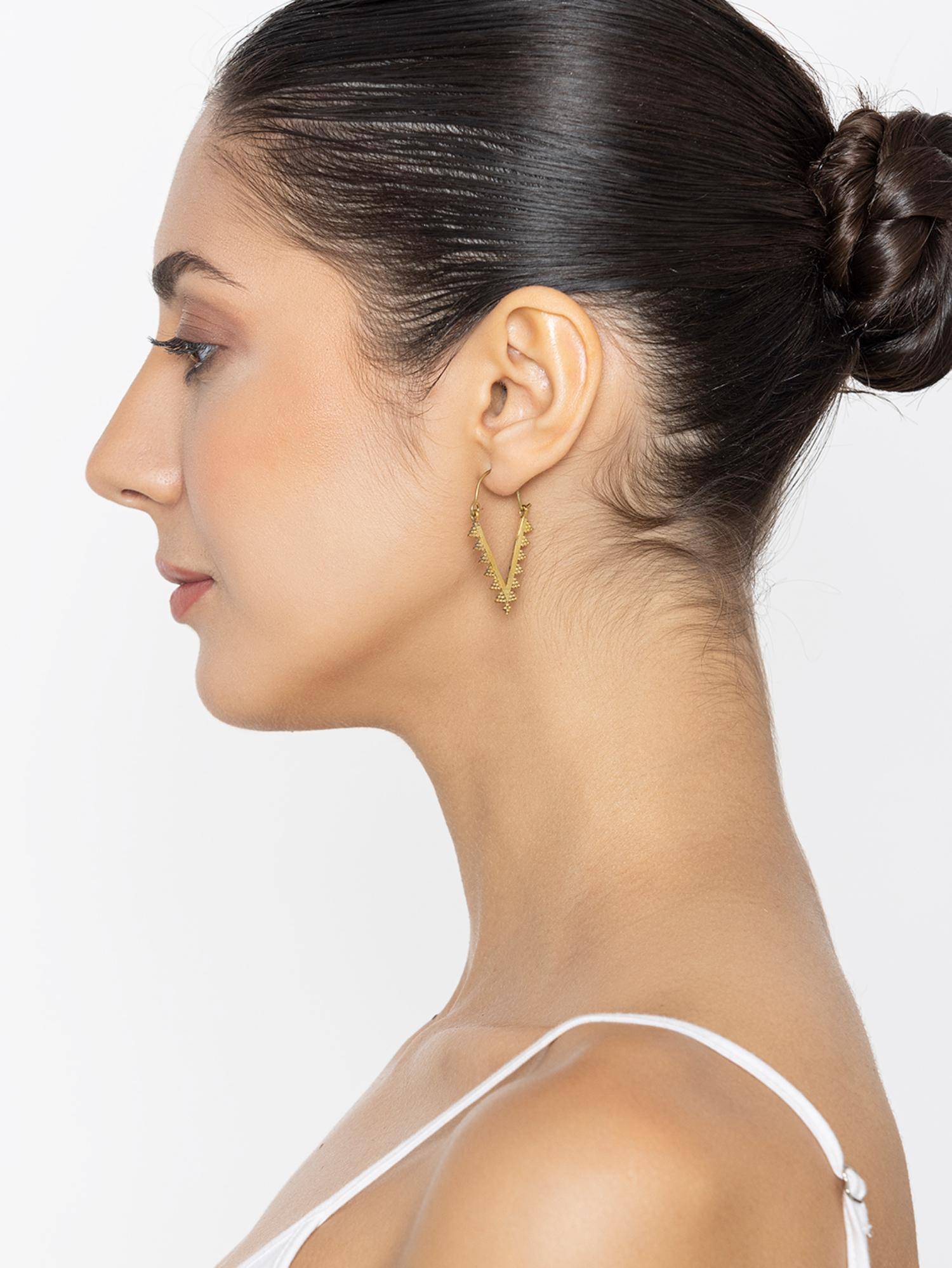 Studio One Love Women Gold Hoop Earrings