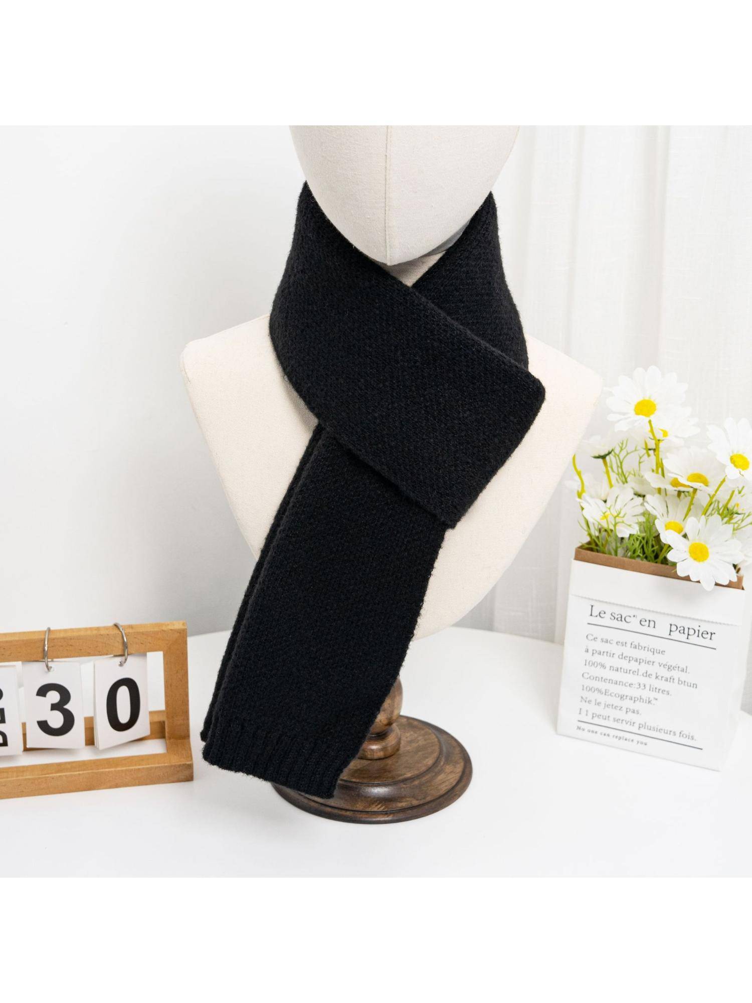 CrossKulture Women Acrylic Wool Scarf - Black