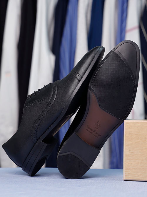 Chunky Sole Zara Oxford Shoes Mens Louis Stitch Men Jet Black
