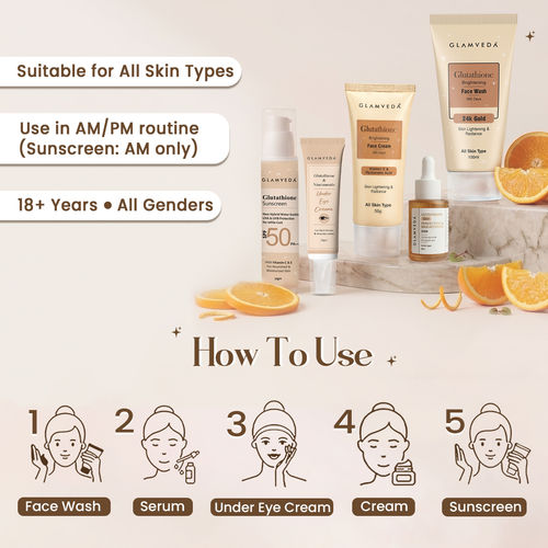 Buy Glamveda Glutathione 5-Step Skincare Combo Kit For Glowing & Radiant  Skin Online