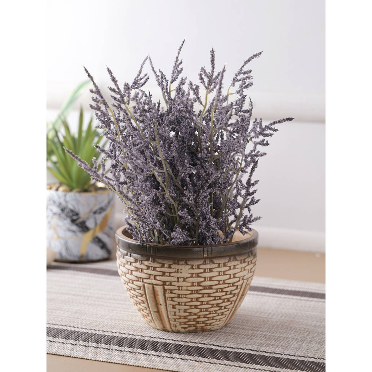 Tayhaa Beige Ceramic Indoor Pot