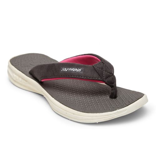 Buy SOLETHREADS Sally Grey Solid Women Flip Flops Online