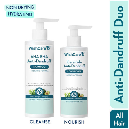 Wishcare Hydrating AHA BHA Anti Dandruff Shampoo & Ceramide Conditioner Duo